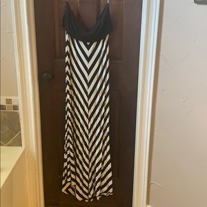 Striped tube maxi dress